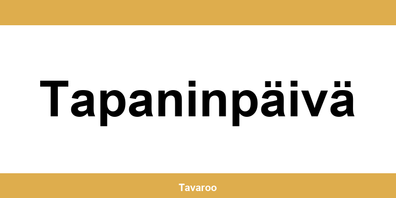 Posti toimipiste alueella Tapaninpäivä