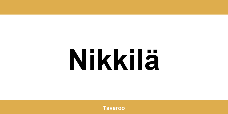 Posti toimipiste alueella Nikkilä
